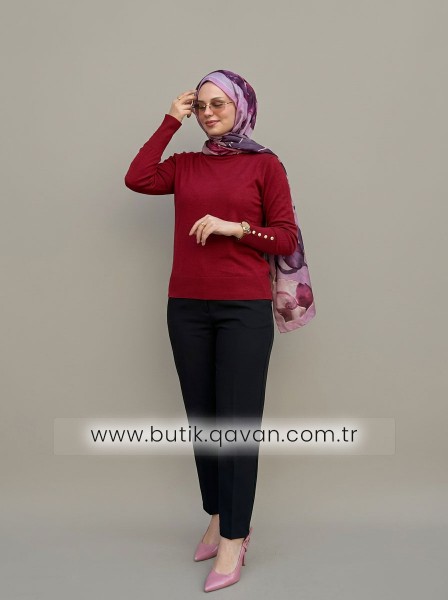 Pamuklu Kol Detaylı Body